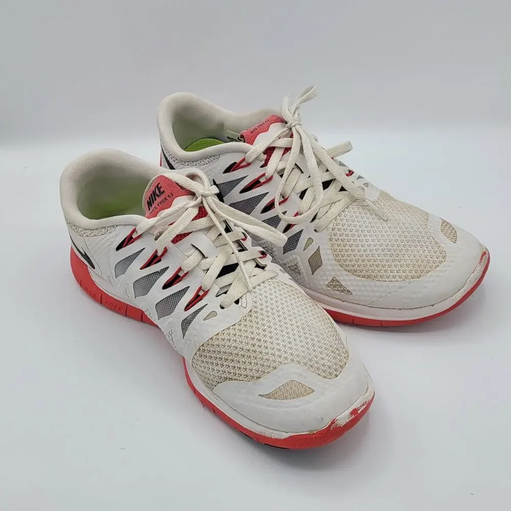 Nike Free 5.0 642198-106 white red Men's size 8